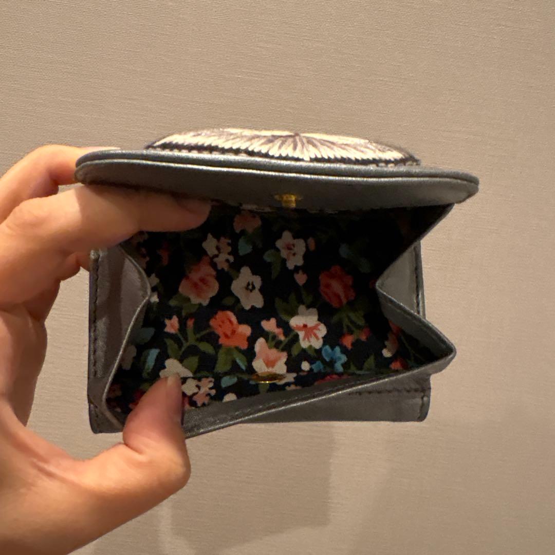 tamao world 折り財布 猫 ネコ ねこ ミニ財布 シルバー