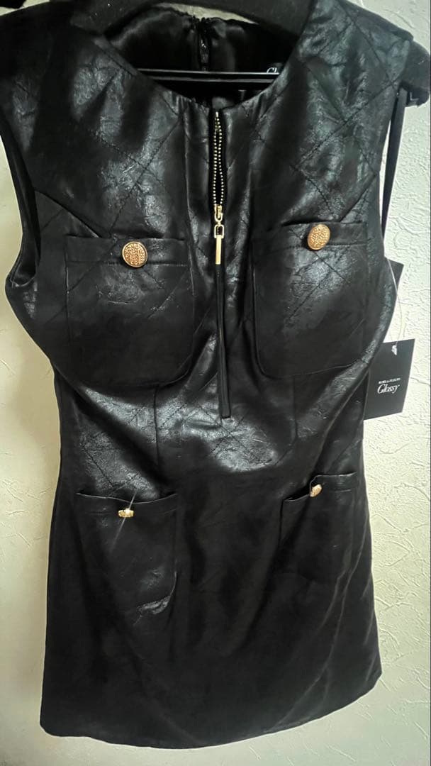 ROBE de FLEURS Glossy ブラック ドレス Sサイズ