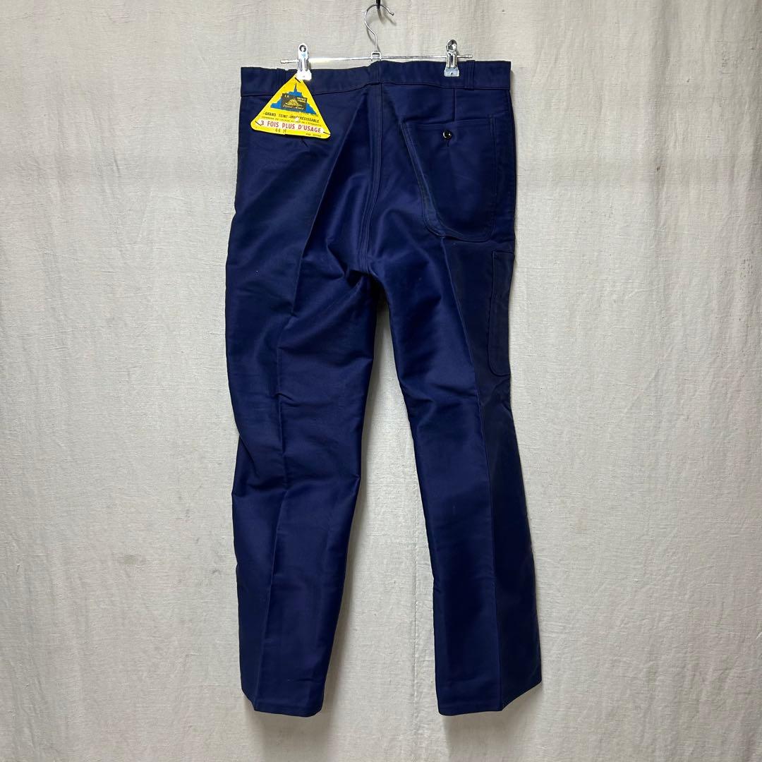モンサンミッシェル　ブルーモールスキンパンツ　デッドストック