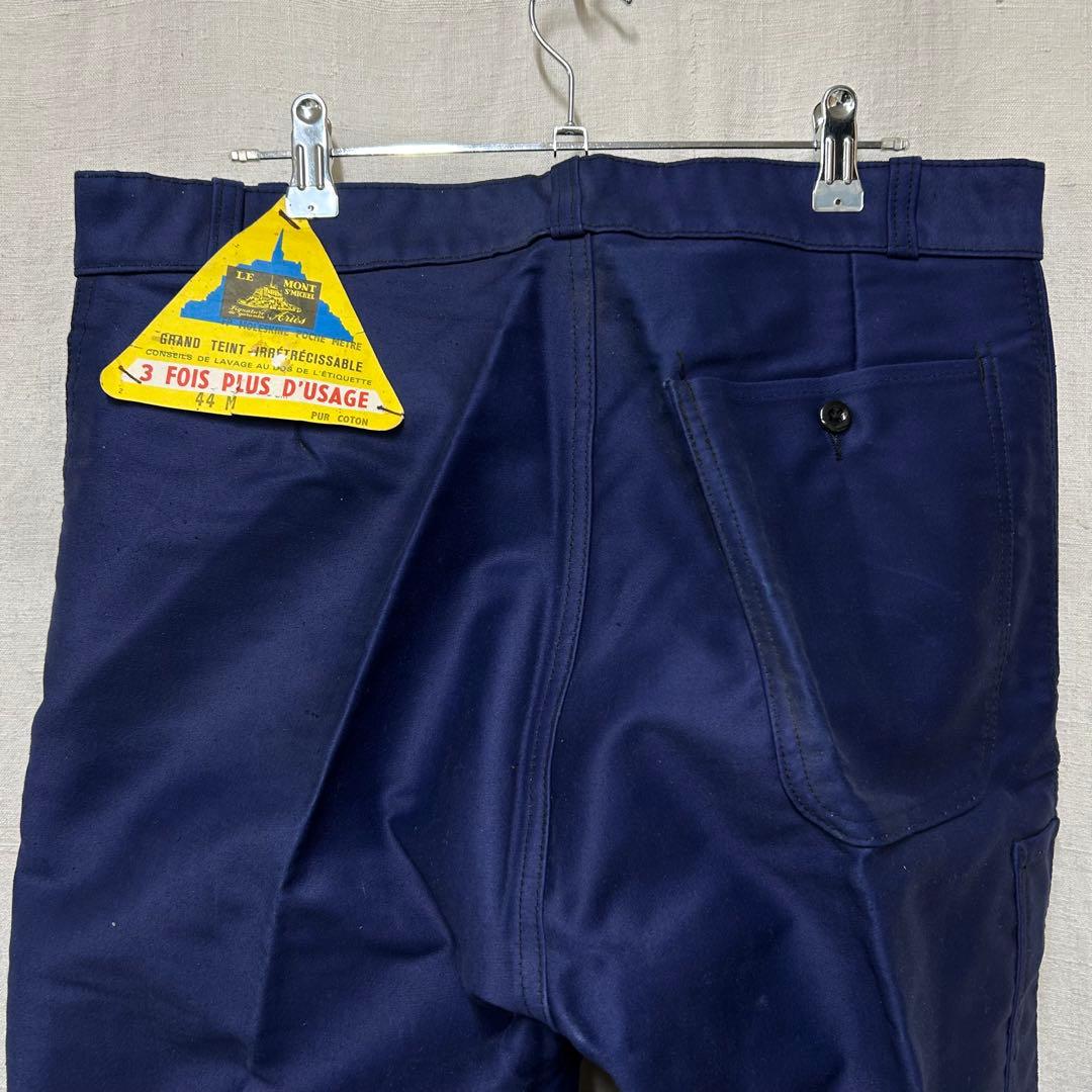 モンサンミッシェル　ブルーモールスキンパンツ　デッドストック