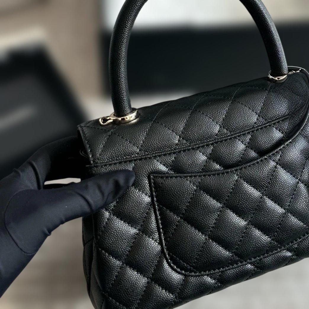 coco handle 23 ブラック キルティング バッグ