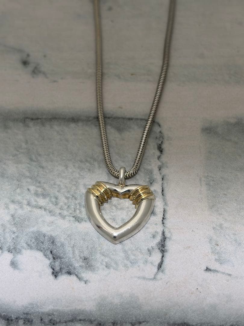 美品　ヴィンテージティファニー　TIFFANY コンビ　ハートネックレス　18K
