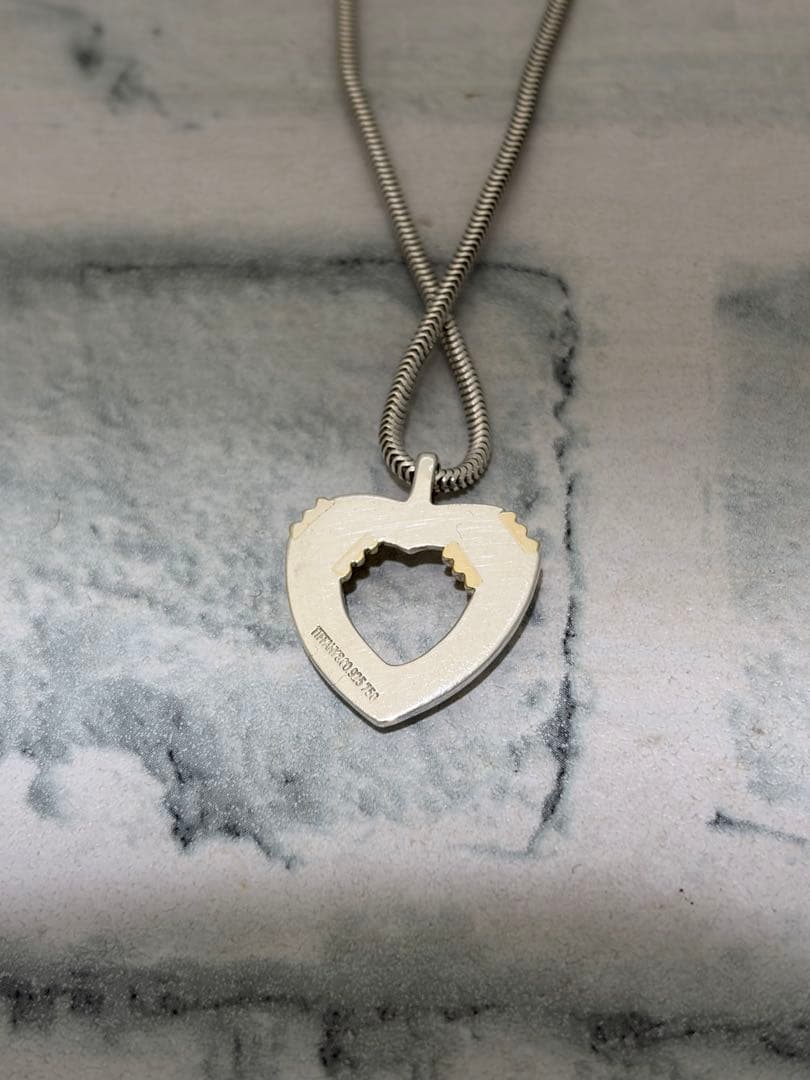 美品　ヴィンテージティファニー　TIFFANY コンビ　ハートネックレス　18K