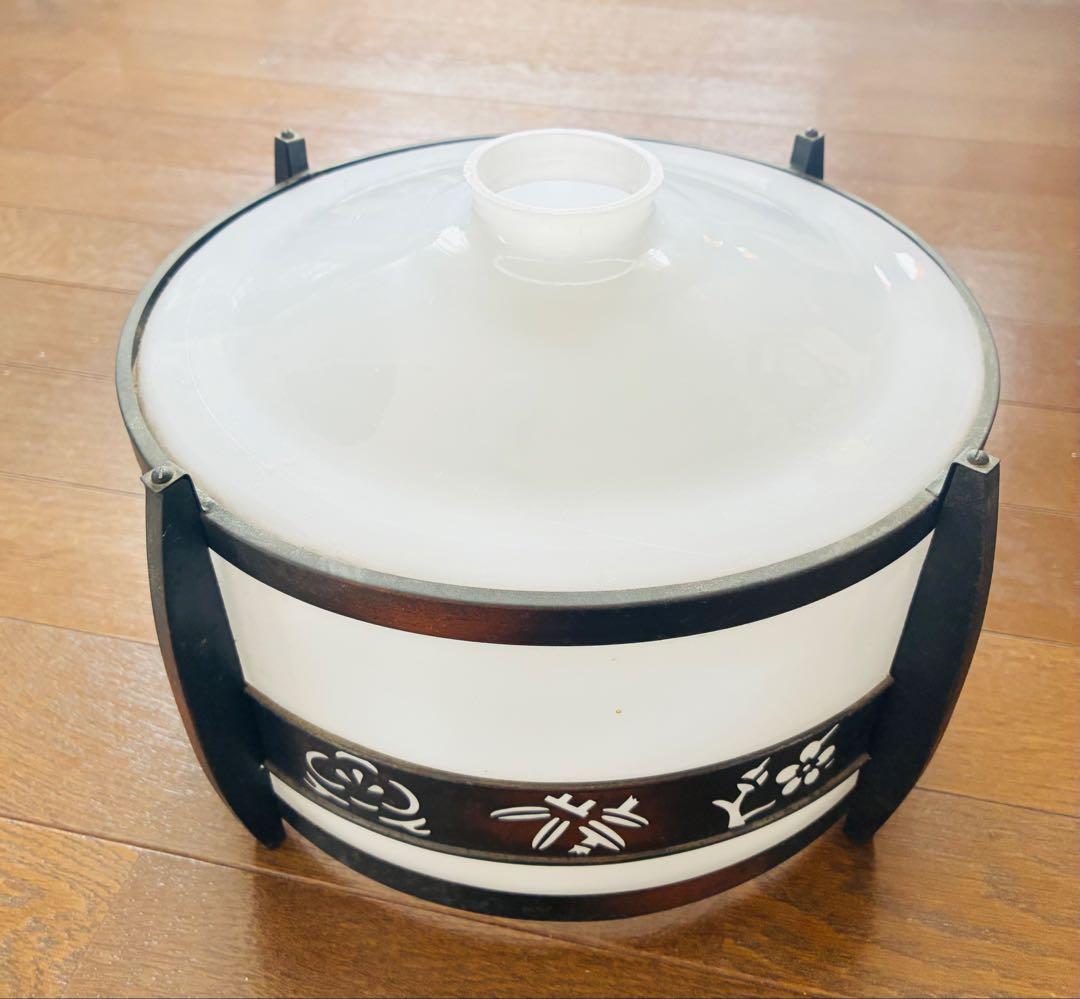 昭和レトロ　電気傘　松竹梅模様　アンティークランプ傘