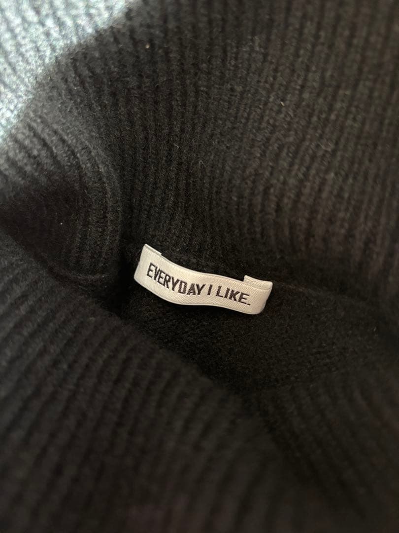 Deuxieme Classe カシミヤ混　タートルロングニットドレス　黒