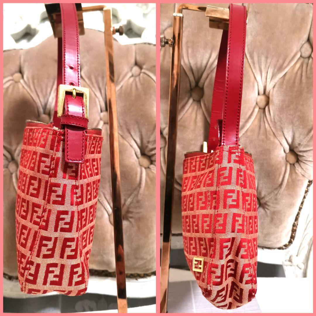 【鑑定済】フェンディFENDIズッキーノ ハンドバッグFF金具アクセサリーポーチ