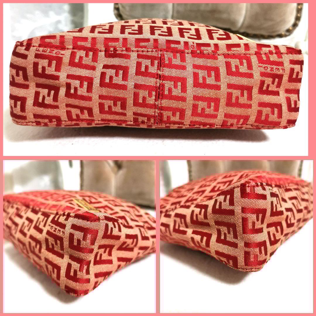 【鑑定済】フェンディFENDIズッキーノ ハンドバッグFF金具アクセサリーポーチ