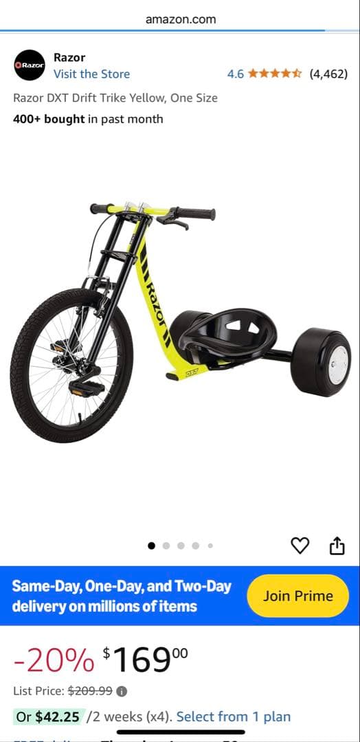 ち*こ様 ドリフトトライク Razor DXT Drift Trike イエロー