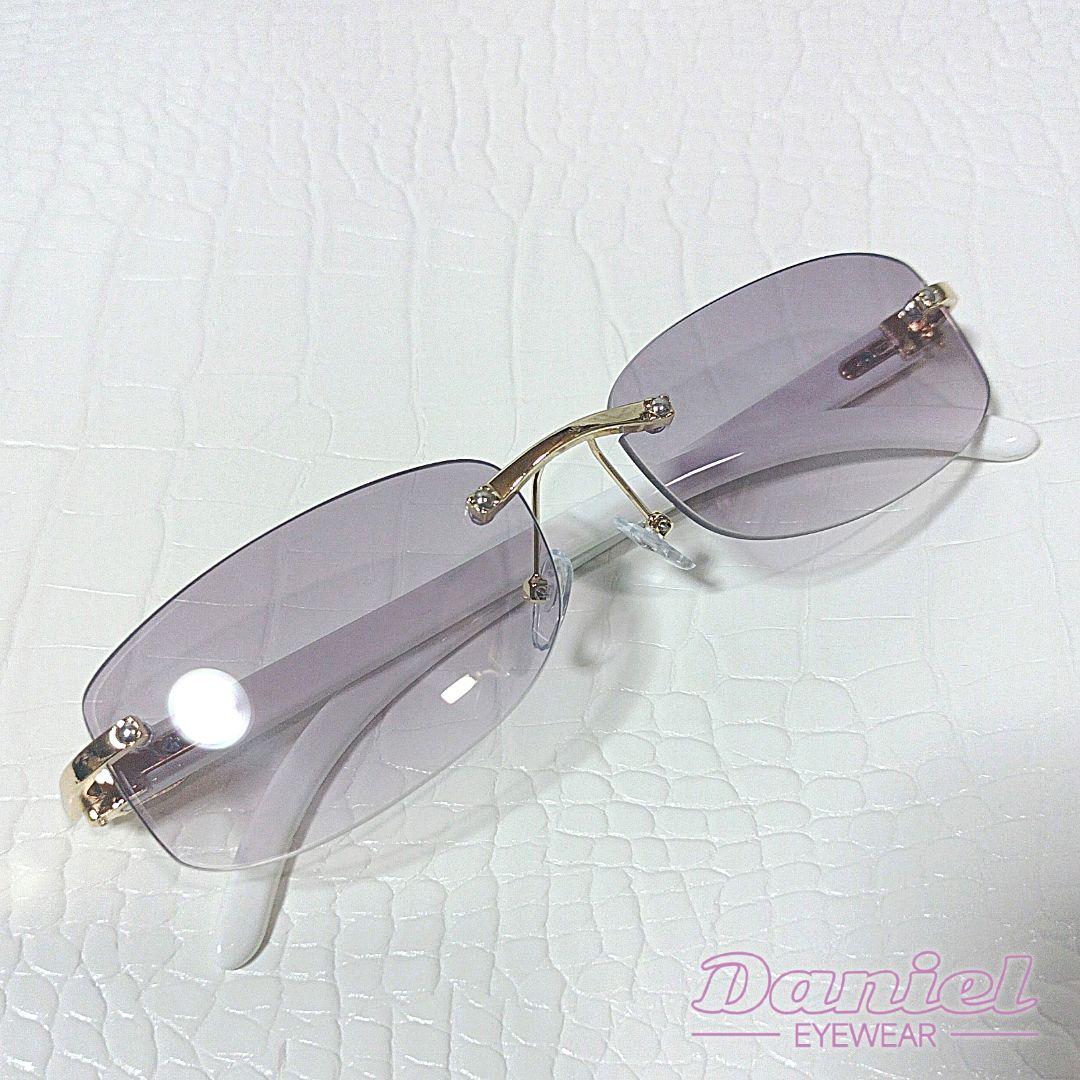 リムレス■プラム■グラデーション■サングラス■メガネ■Y2K■未使用品■⑯