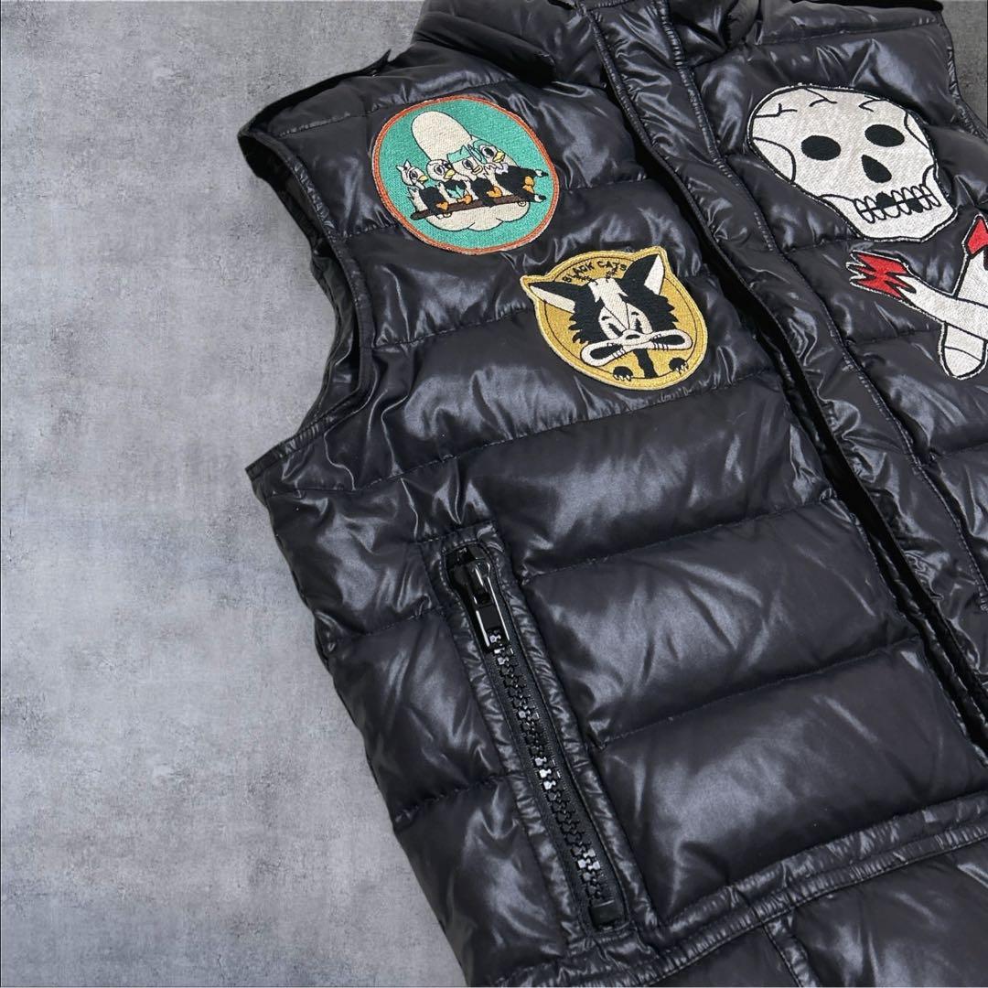 希少✨HYDROGEN Down vest skull black Y2K XL