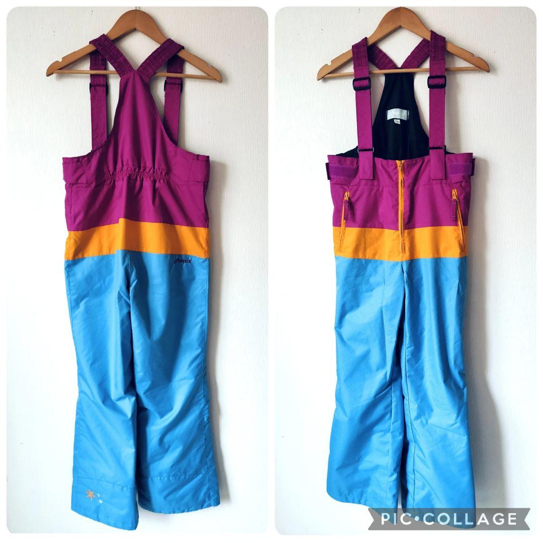 極美品♡Phenix スキーウェア 160 150女の子 花柄 結晶 白×水色