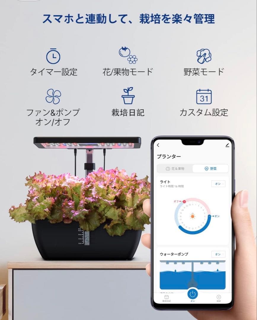 【iDOO／アイドゥー】水耕栽培キット ID-IG302S 新品保管品