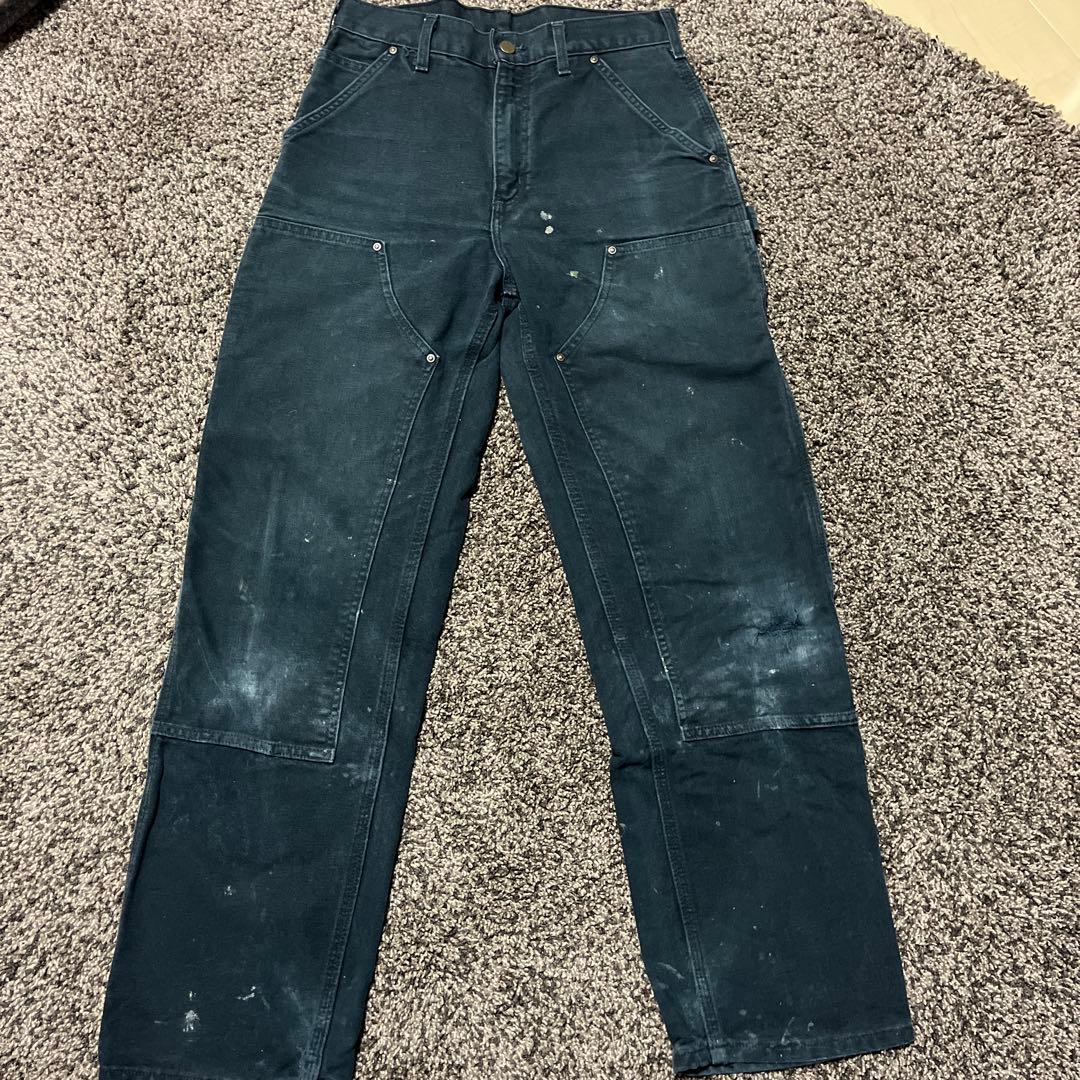 90s 希少サイズ メキシコ製 Carhartt 革タグ デニムパンツ ジーパン