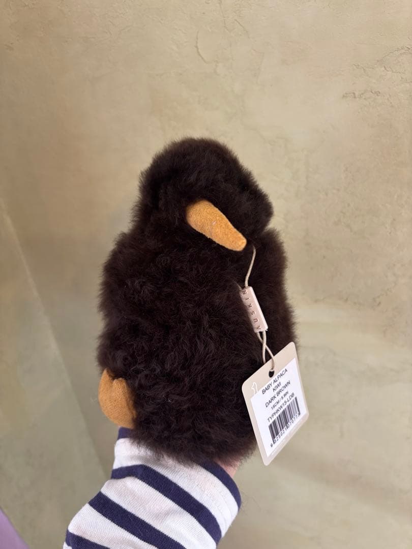 【レア】ベビーアルパカ毛ぬいぐるみ キウイ ダークブラウン