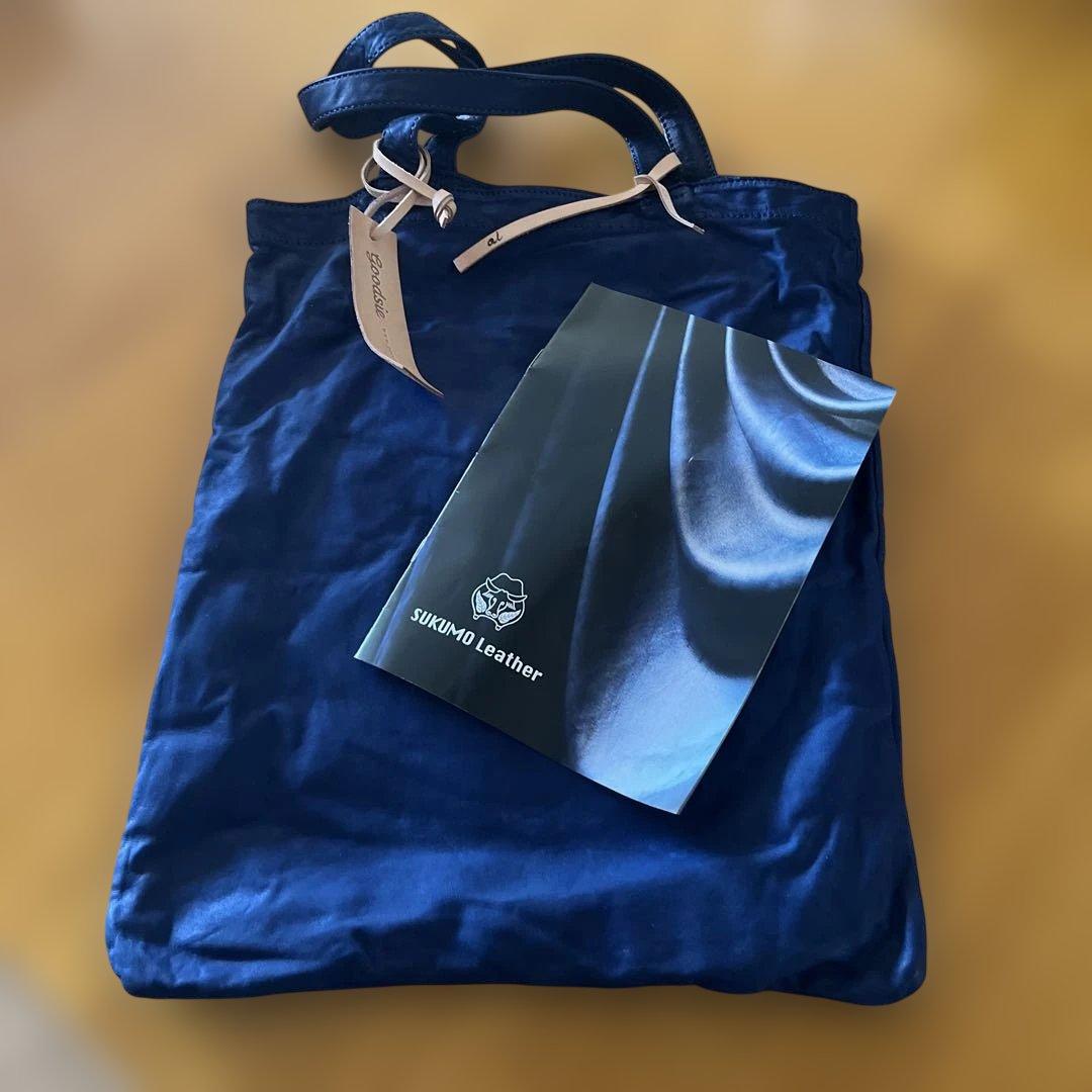 スクモレザー 本藍染トートバッグ