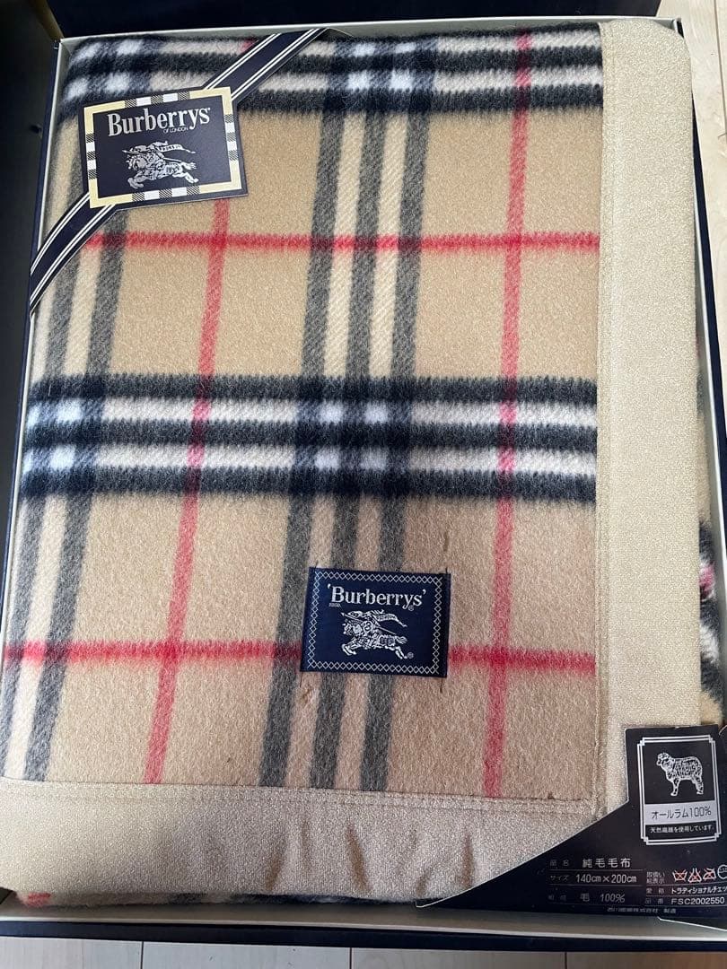 Burberrys 純毛毛布 オールラム100％ 140×200