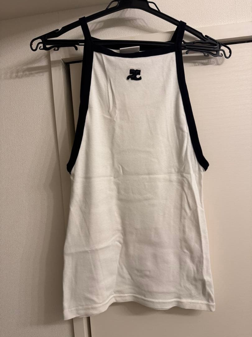 courrèges タンクトップ XS ホワイト/ブラック
