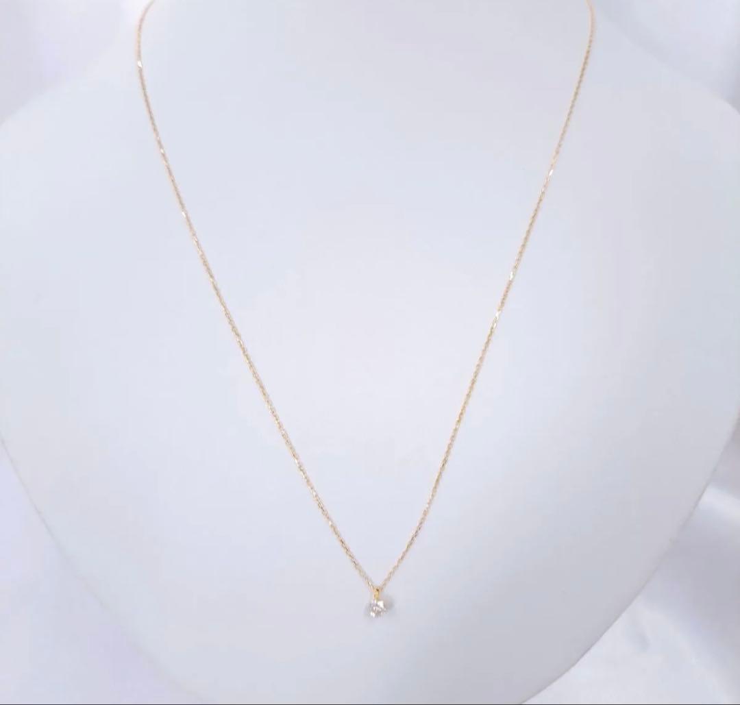 agete　アガット　K18　ネックレス ダイヤモンド 0.2ct