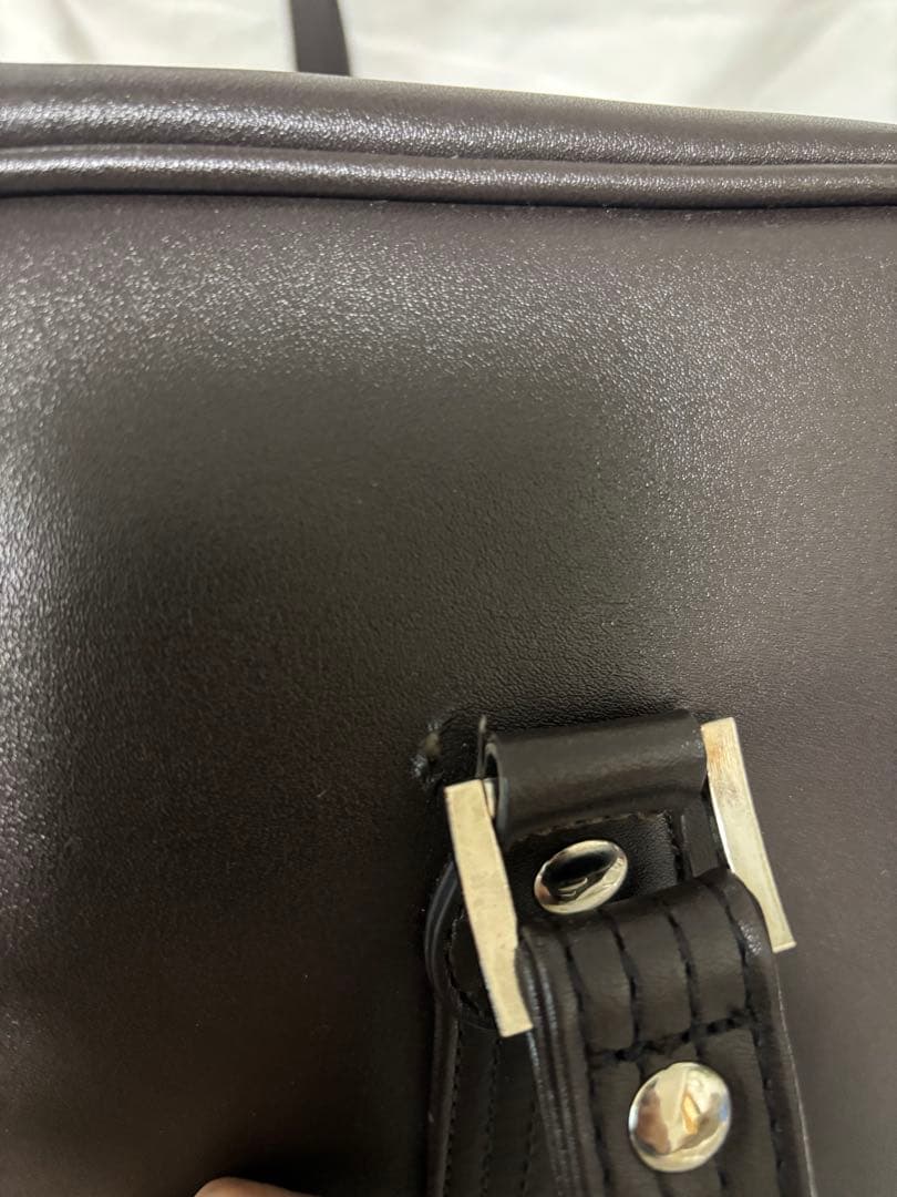 【美品】イーストボーイ　スクールバッグ　刺繍ロゴ　レザー ブラウン 白