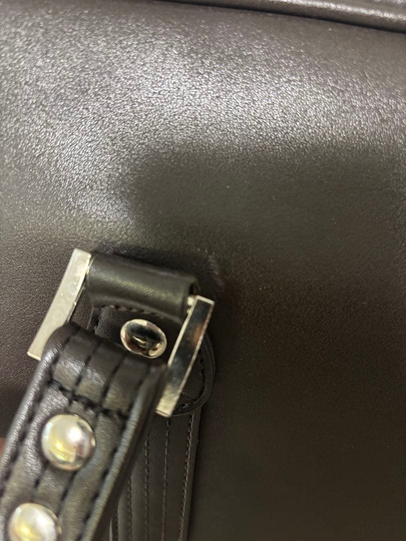 【美品】イーストボーイ　スクールバッグ　刺繍ロゴ　レザー ブラウン 白