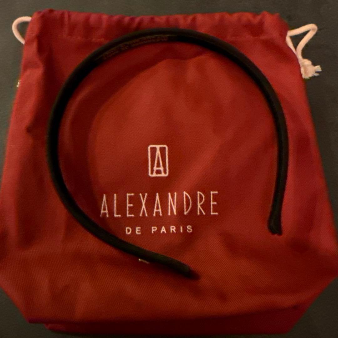 ALEXANDRE DE PARIS サテンカチューシャ ブラック