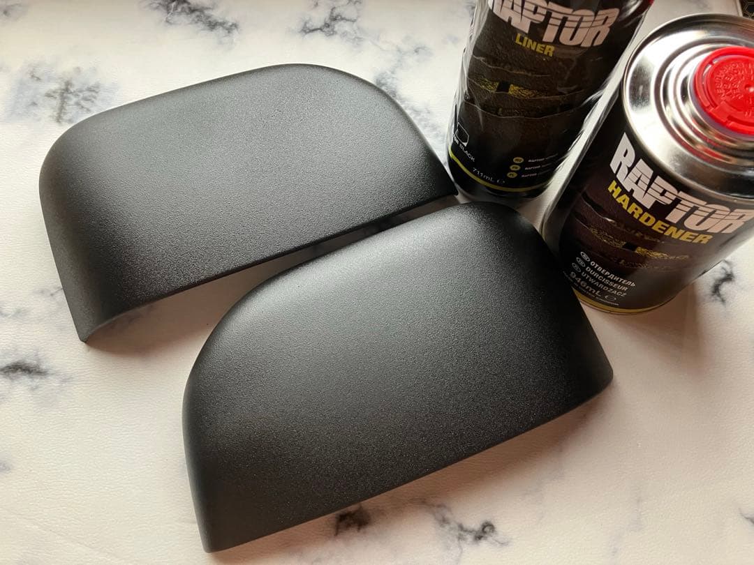 デリカd5前期後期対応ドアミラーカバーラプターライナー塗装