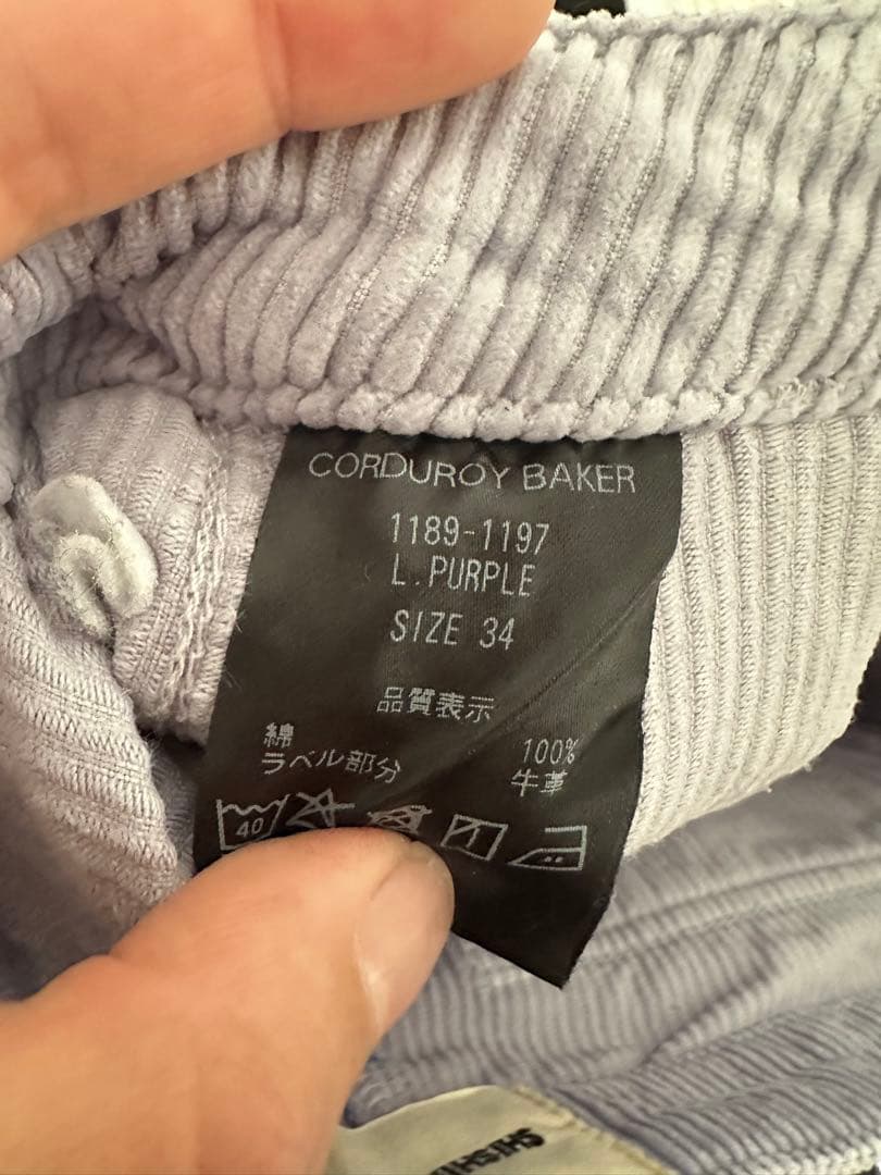 kiyoシシクイCORDUROYBAKER L.PURPLE 34