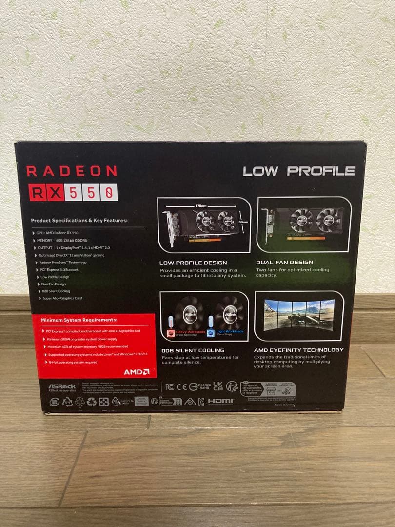ASRock Radeon RX550 4GB Low Profile グラボ