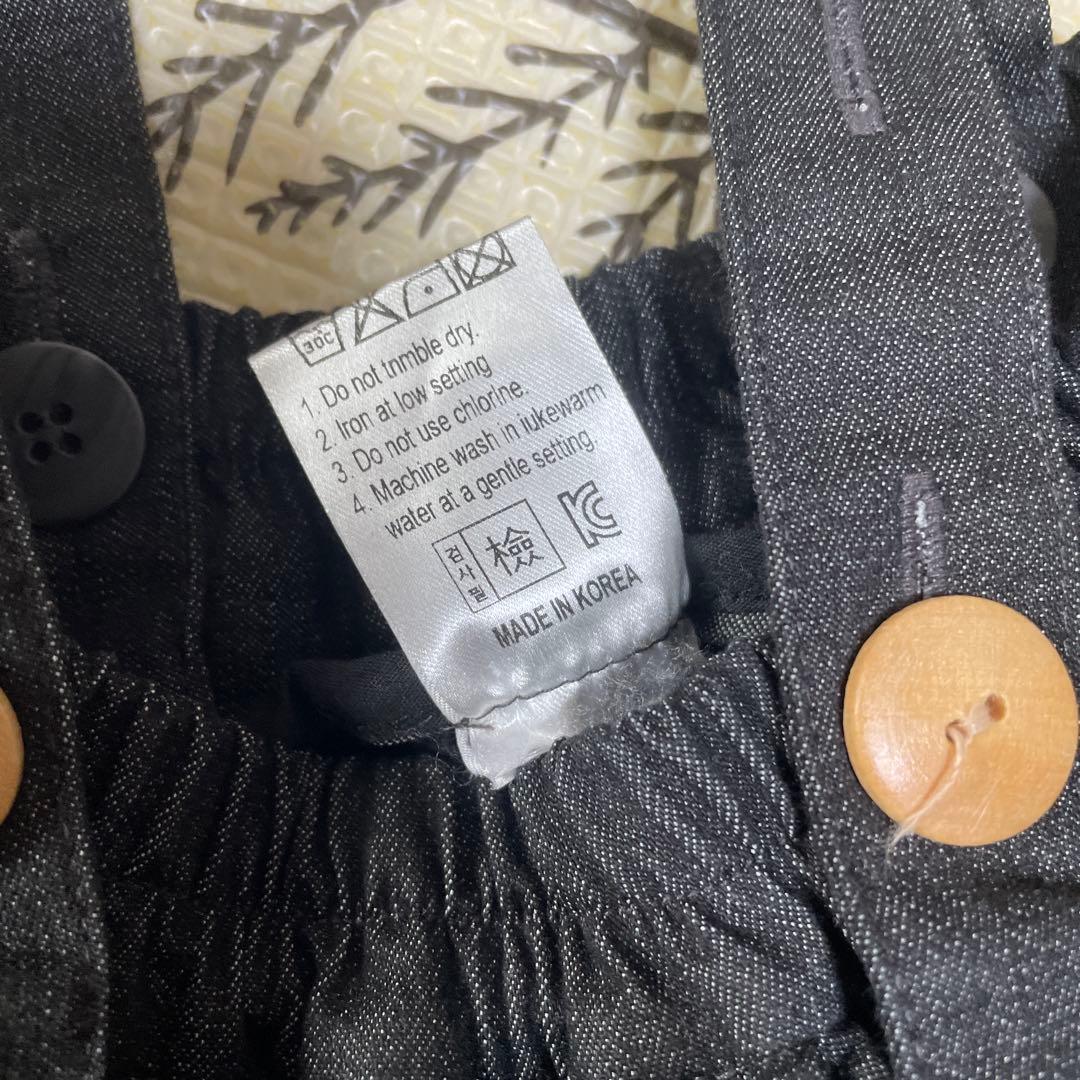 ボトムス wonny ribbon Black denim skirt S