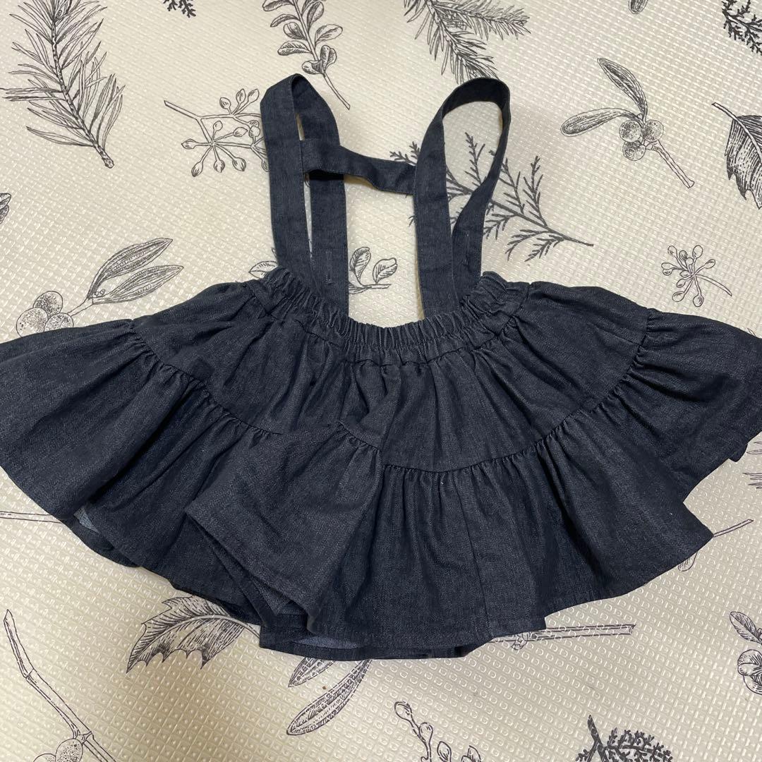 ボトムス wonny ribbon Black denim skirt S