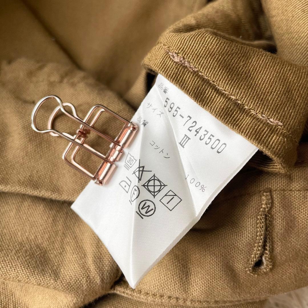 美品 MHL クロップドコットントラウザーズ 3 ブラウン