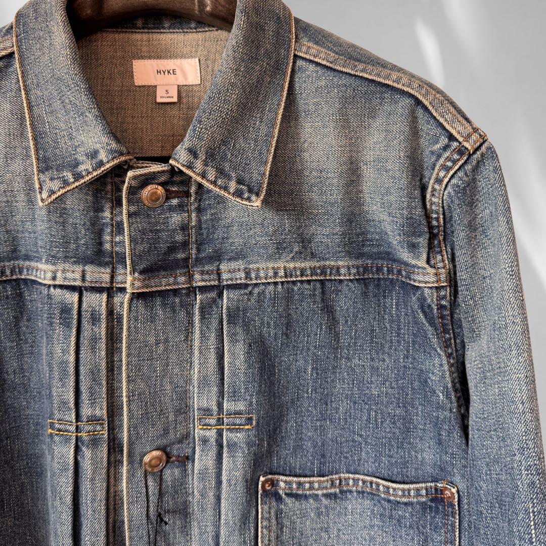 HYKE TYPE1 ユーズドウォッシュ デニムジャケット サイズ 5 ハイク