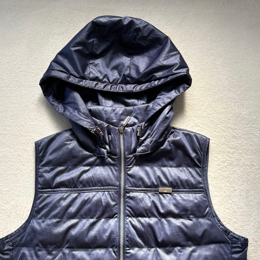 ランバンスポール 中綿ワンピース ネイビー ノースリーブ フード取外し可 40