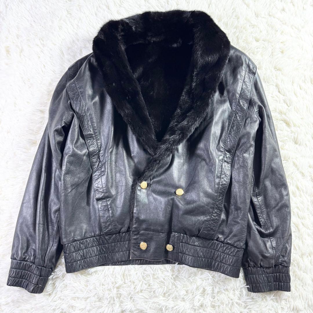 【極美品・希少】SAGA MINK リバーシブル レザージャケット ミンク 黒
