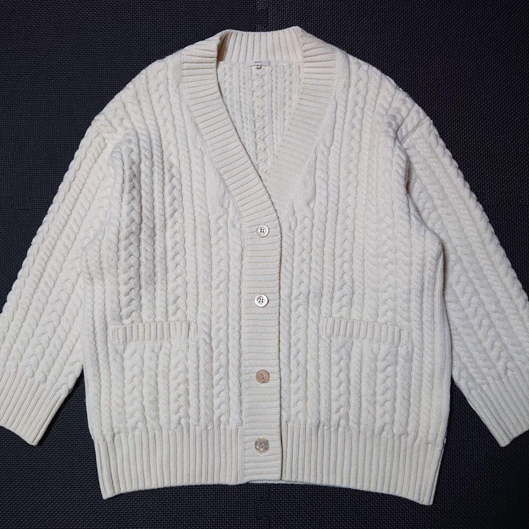 ■YORI ヨリ ケーブル編みニットカーディガン オーバーサイズ 38 美品