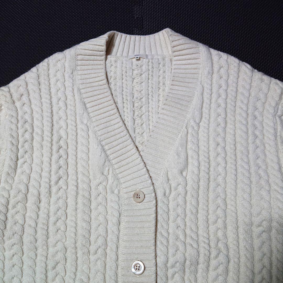 ■YORI ヨリ ケーブル編みニットカーディガン オーバーサイズ 38 美品