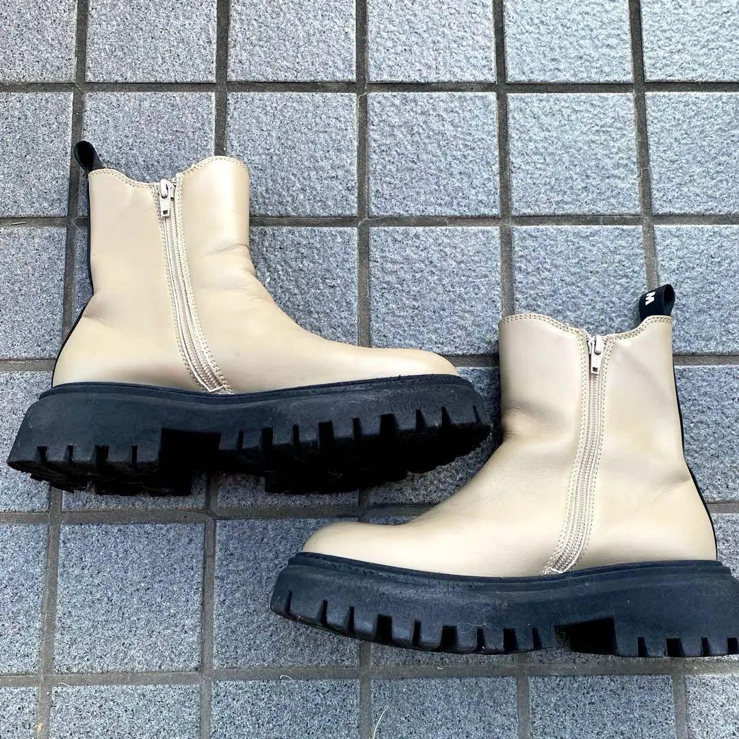 最終価格　MARNI マルニ イタリア製　サイドゴアブーツ　厚底　ベージュ系36