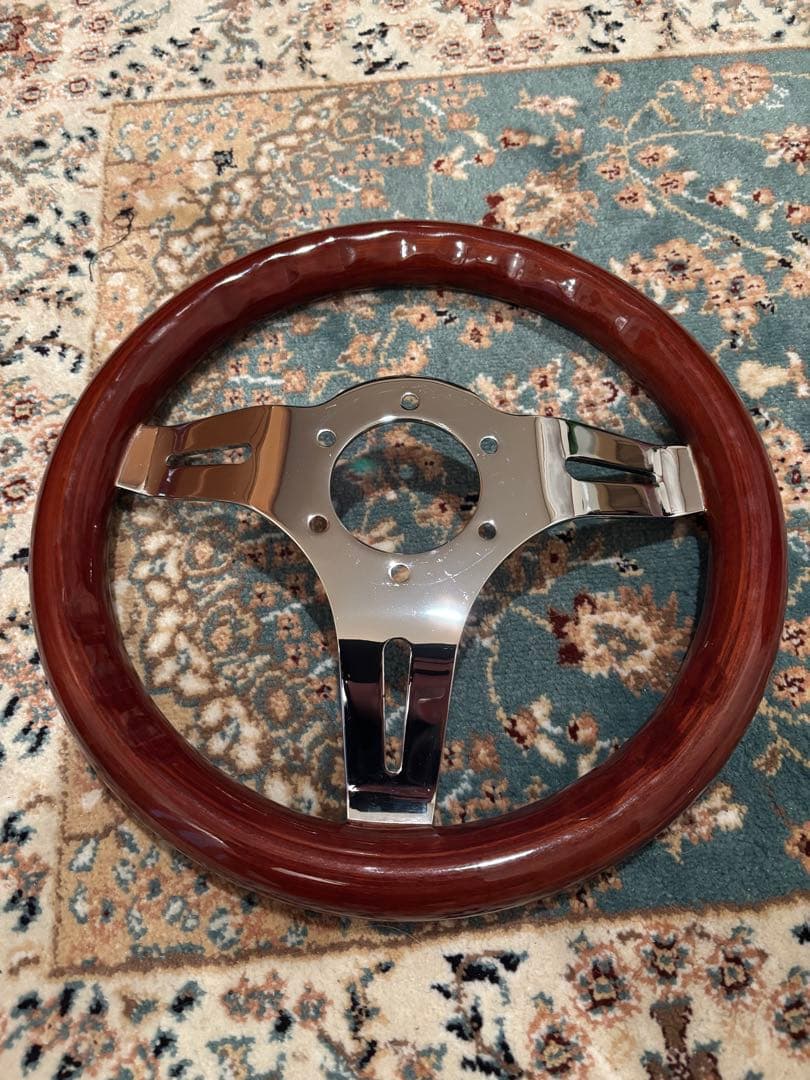 小径　ウッド ステアリング　mooneyesホーンボタン