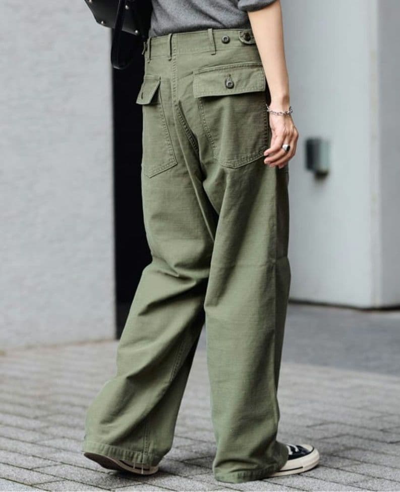 FRAMeWORK 2025AW ミリタリースラブバックサテンベイカーパンツ