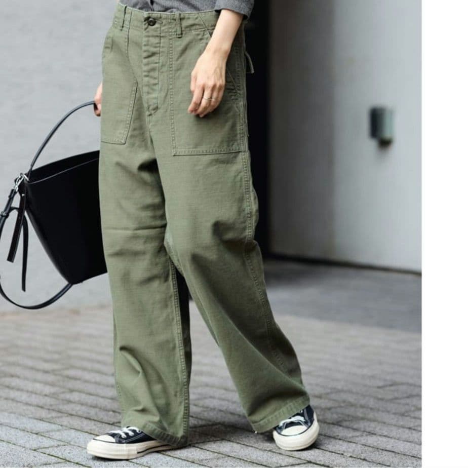 FRAMeWORK 2025AW ミリタリースラブバックサテンベイカーパンツ