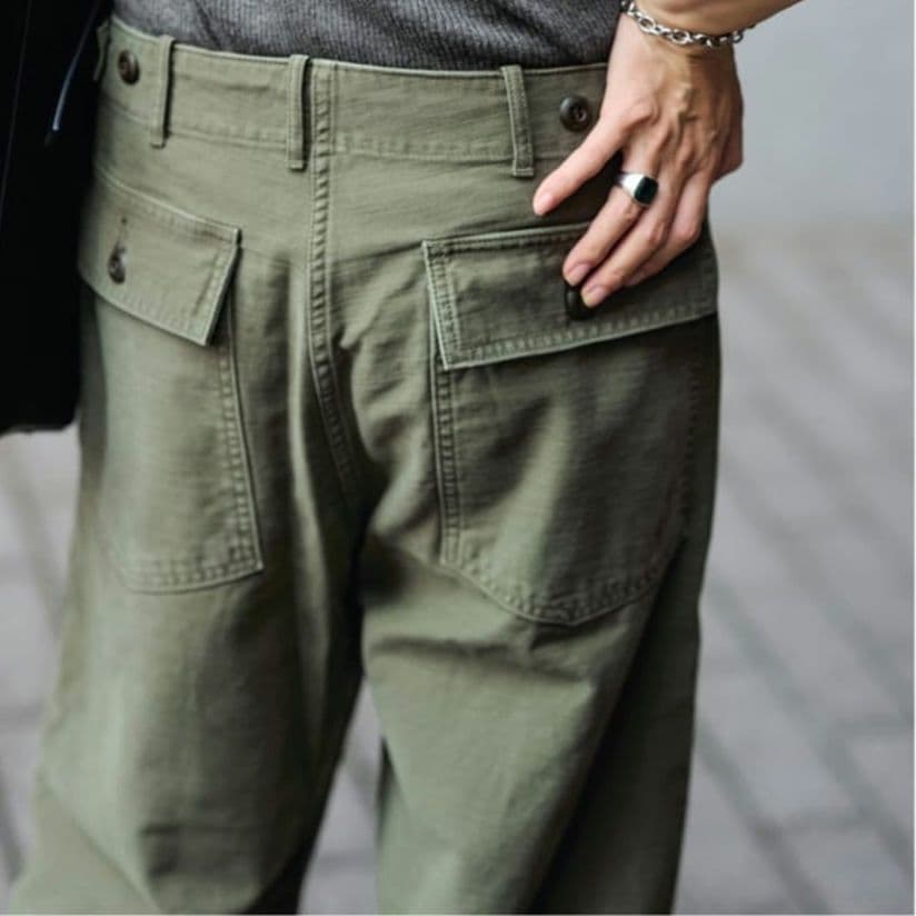 FRAMeWORK 2025AW ミリタリースラブバックサテンベイカーパンツ