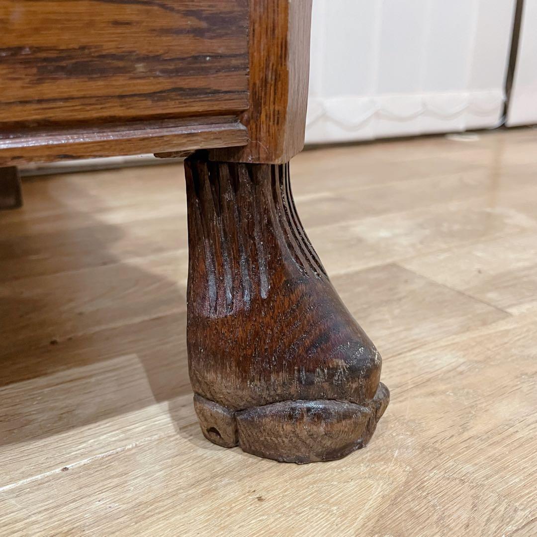 オランダ　3段　チェスト　オーク材　コモード　アンティーク　ヴィンテージ　猫脚