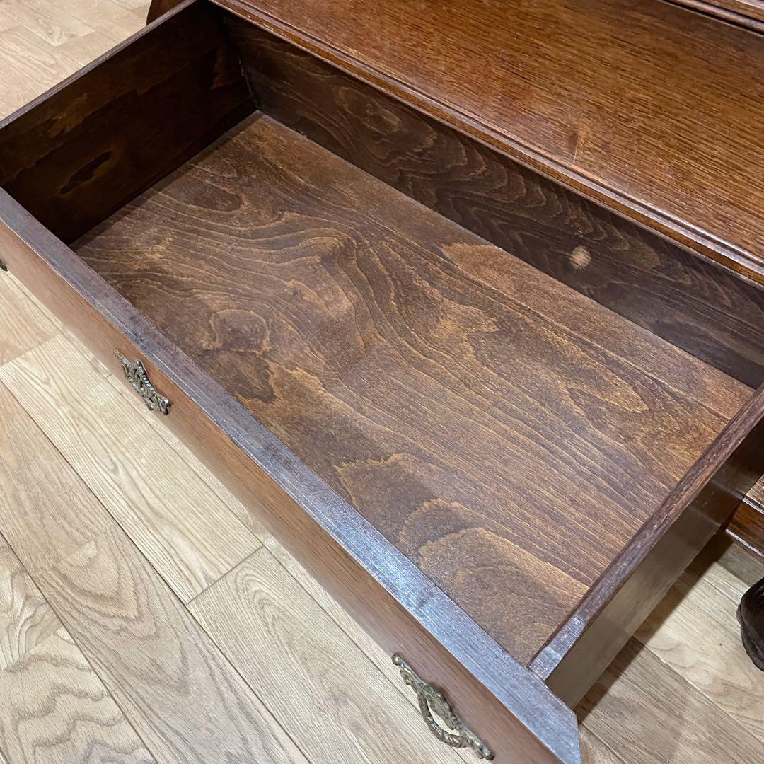 オランダ　3段　チェスト　オーク材　コモード　アンティーク　ヴィンテージ　猫脚