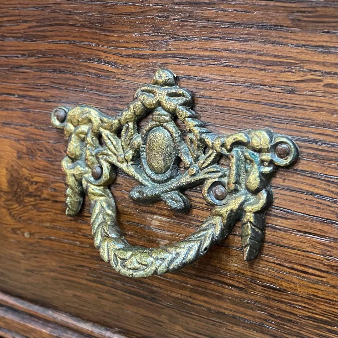 オランダ　3段　チェスト　オーク材　コモード　アンティーク　ヴィンテージ　猫脚