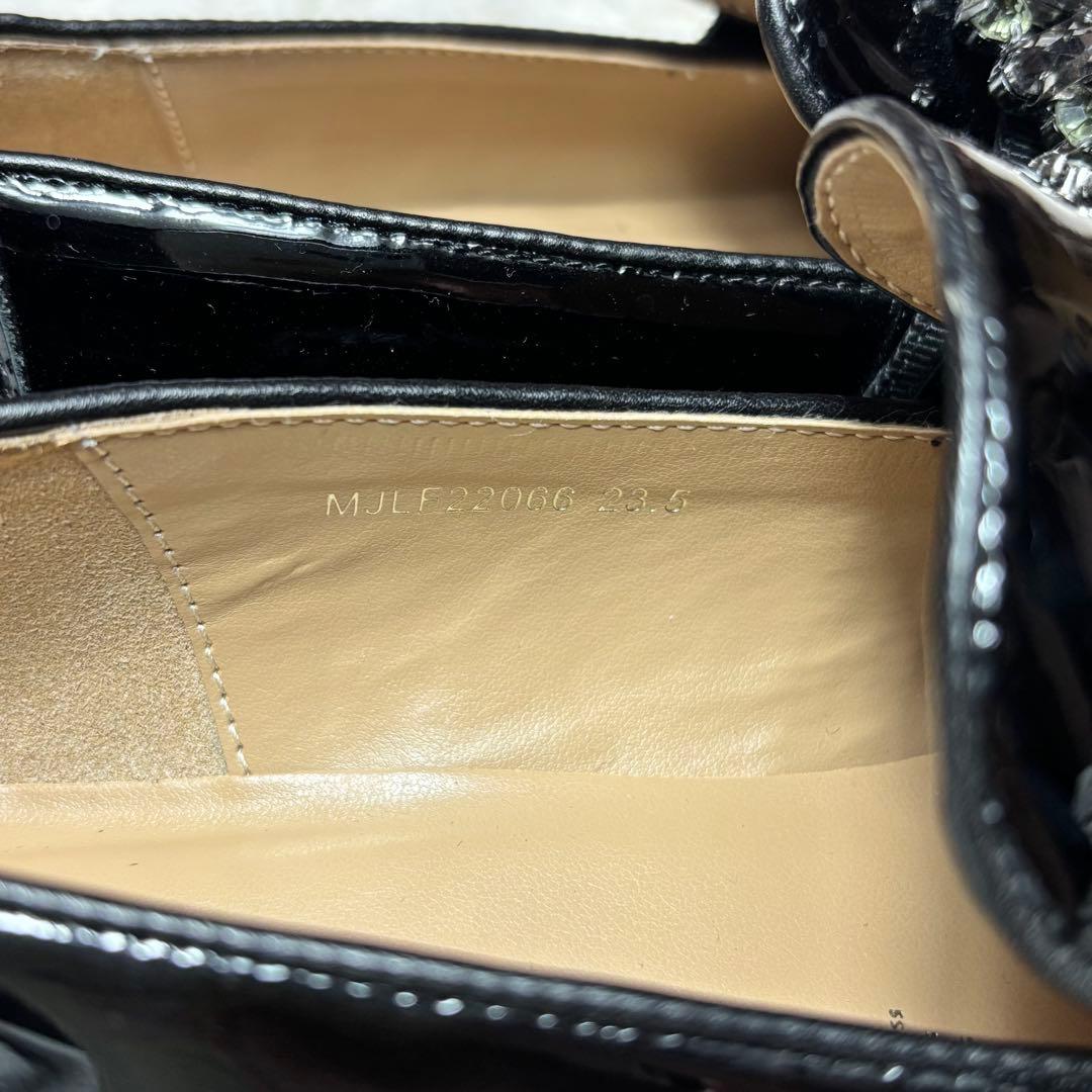 [美品] モードエジャコモ　ビジューバックル　厚底ローファー　黒　23.5