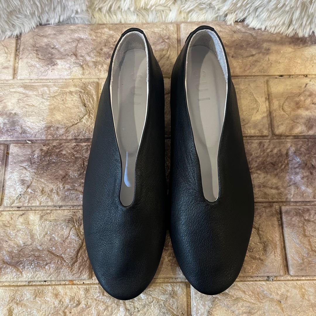 美品　SUI バレエ　シューズ　V BALLET ゴートレザーブラック24.5