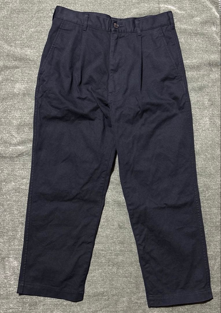 コムデギャルソンオム AD2023 製品洗い ワンタックチノパンツ ネイビー S