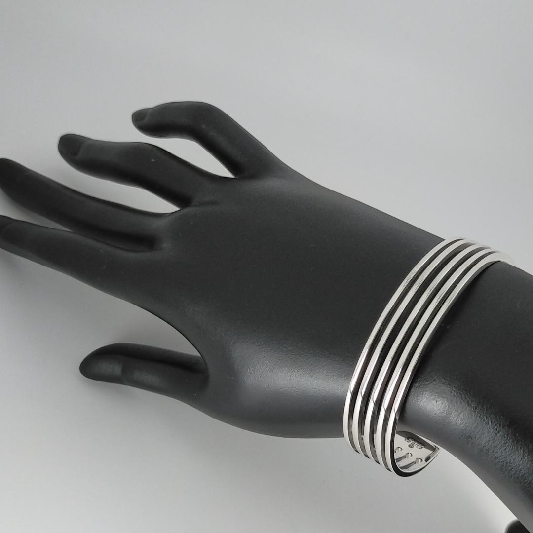 ★SALE★【GUCCI】5連　オープン　ライン　カフ　バングル　1424