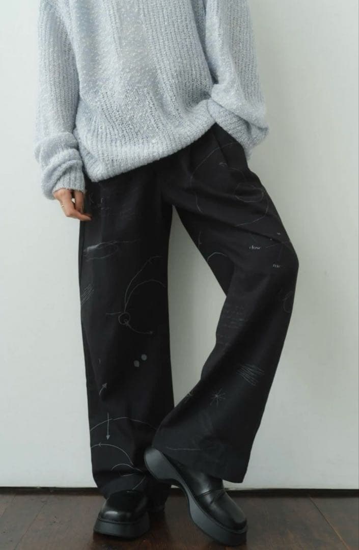 クヌースマーフ　Knuth Marf graffiti pants black