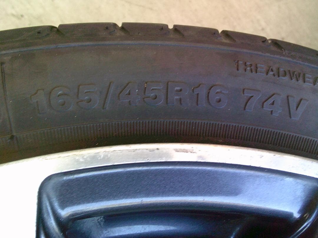 送料込☆軽四16インチ☆165/45R16☆中古セット☆NBOX・タント等